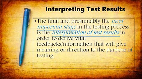 interpreting test results ppt|Interpreting test results .